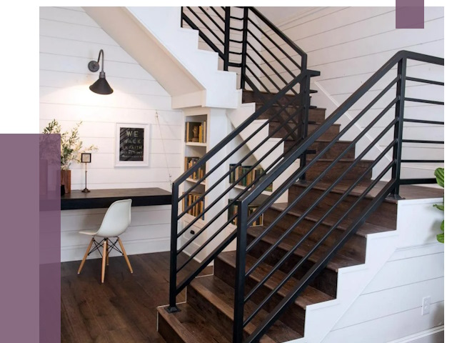 Перила для лестницы в доме в Кирове от 7370 руб. — ПРОЛЁТ-Кро