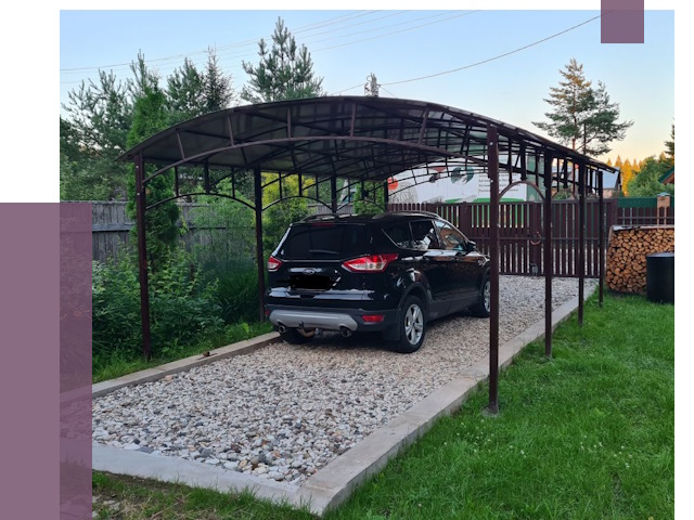 Навесы для автомобиля в Кирове от 13062 руб.  | ПРОЛЁТ-Кро