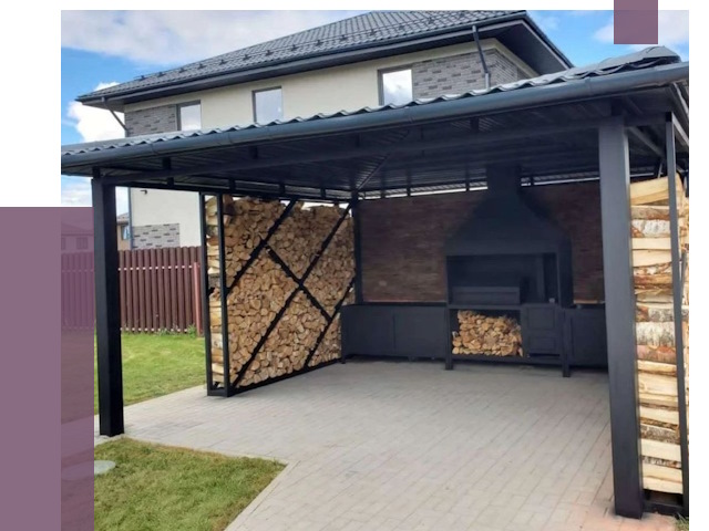 Навесы для барбекю в Кирове от 12655 руб. под ключ | ПРОЛЁТ-Кро