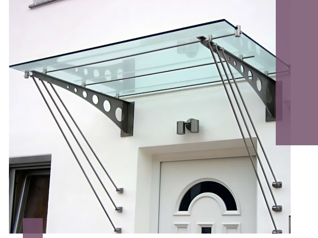 Козырьки над входом под ключ в Кирове — изготовление и монтаж
