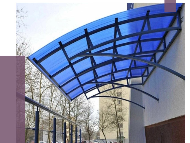 Козырьки из поликарбоната в Кирове от 4269 руб. под ключ | ПРОЛЁТ-Кро