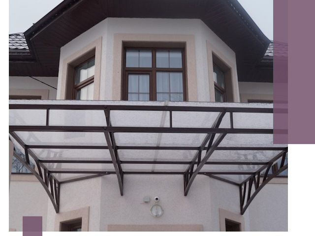 Козырьки из поликарбоната под ключ в Кирове