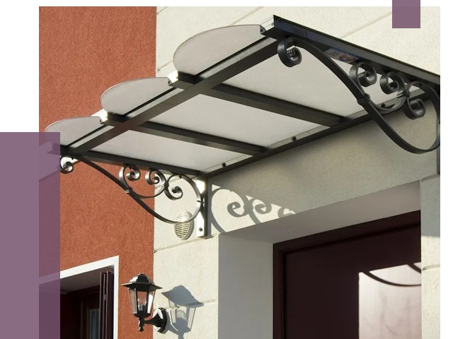 Односкатные козырьки в Кирове от 8335 руб.  | ПРОЛЁТ-Кро