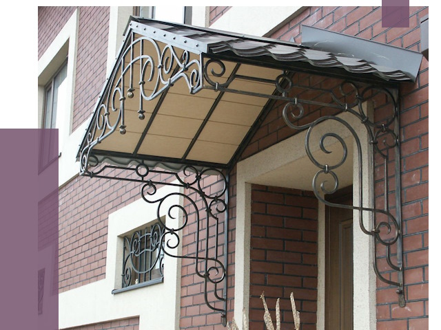 Двускатные козырьки в Кирове под ключ от 12706 руб.